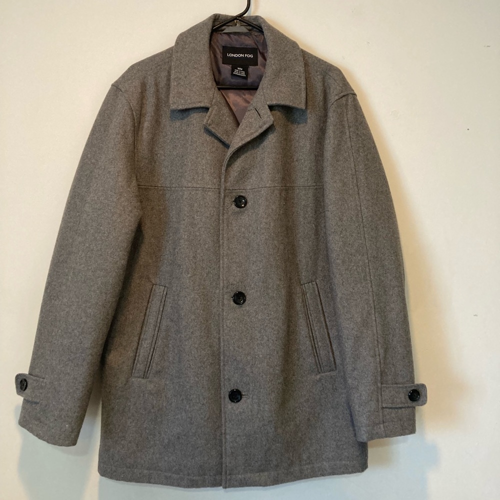 London Fog Peacoat, Grey, Mens Medium WORN ONCE